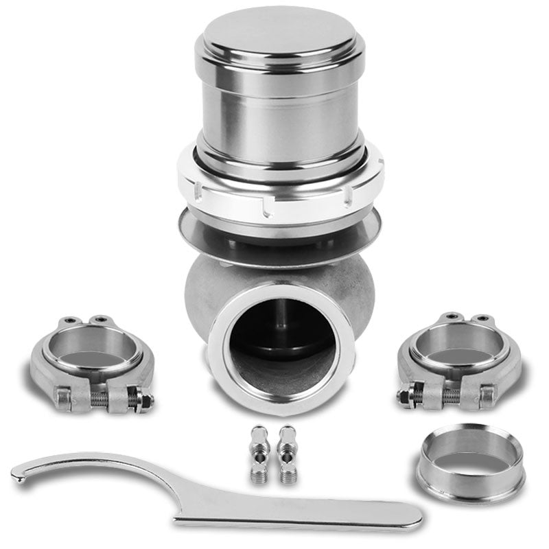 Silver Universal 40mm 14PSI V-Band Clamp-On Turbo External Wastegate+Spring T22
