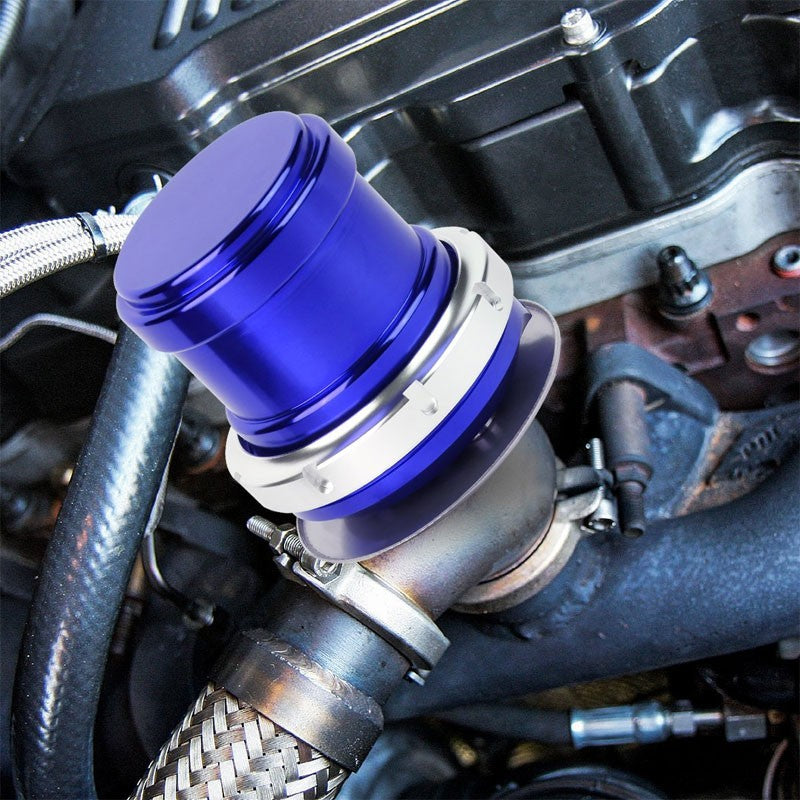 Blue 44mm 14PSI V-Band ClampOn Turbocharger 5.25"H External Wastegate+Spring T22