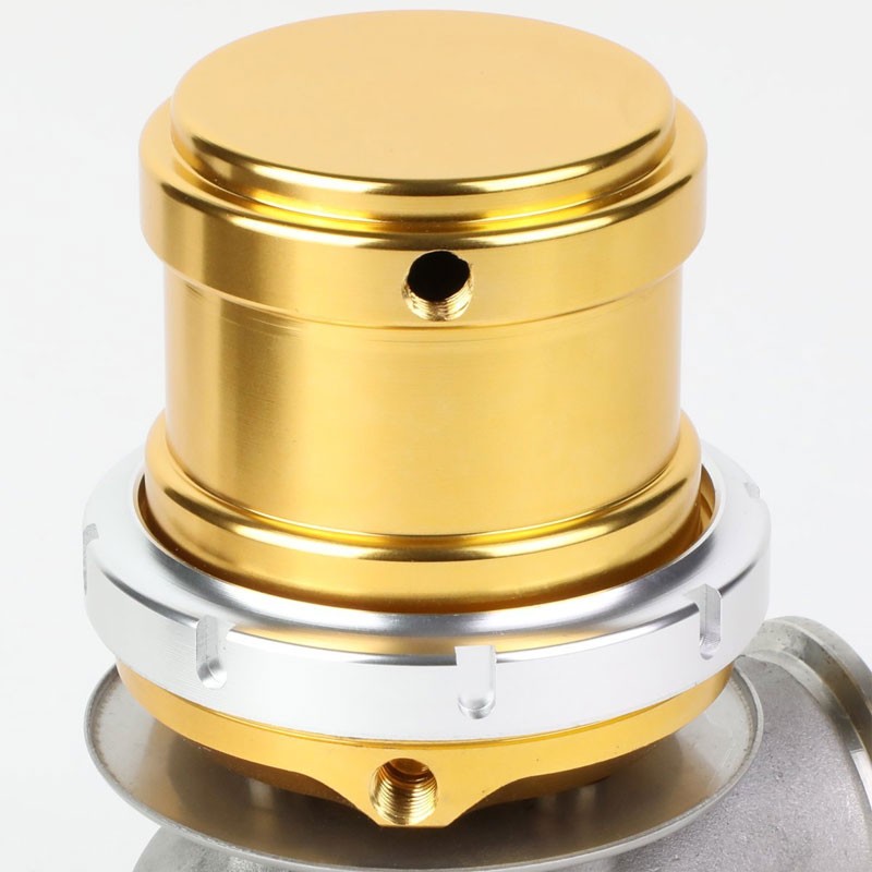 Gold 44mm 14PSI V-Band ClampOn Turbocharger 5.25"H External Wastegate+Spring T22