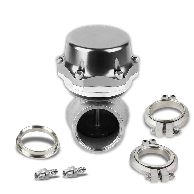Universal Silver 50mm 14PSI V-Band Turbo 5.25"Height External Wastegate+Spring