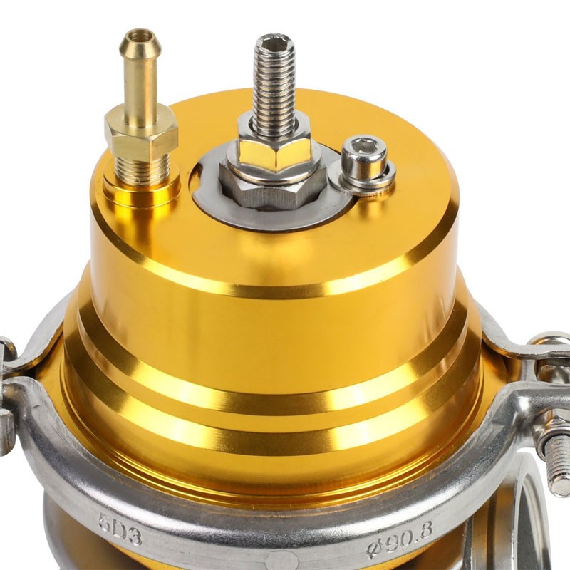 Gold 60mm 5/12/14 PSI V-Band Turbocharger 6.50"H External Wastegate+Spring T11