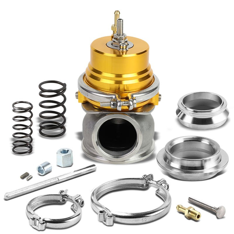 Gold 60mm 5/12/14 PSI V-Band Turbocharger 6.50"H External Wastegate+Spring T11