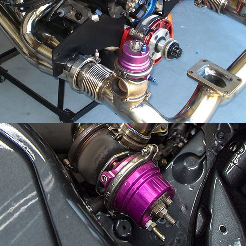 Purple 60mm 5/12/14 PSI V-Band Turbocharger 6.50"H External Wastegate+Spring T11
