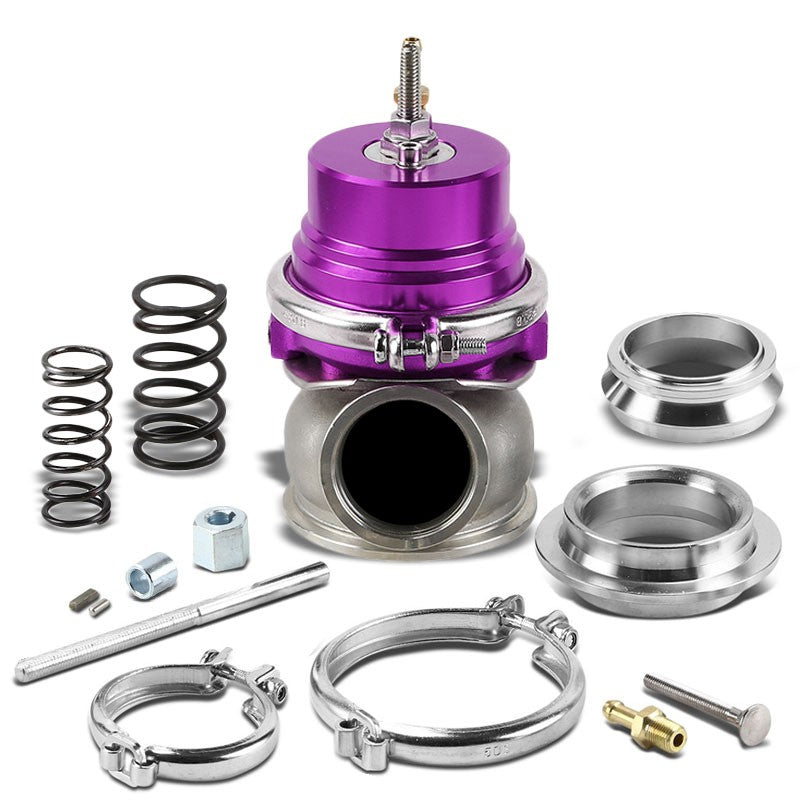 Purple 60mm 5/12/14 PSI V-Band Turbocharger 6.50"H External Wastegate+Spring T11
