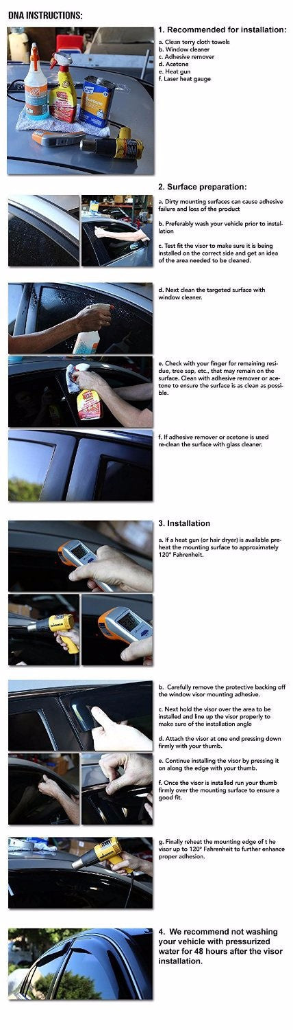 Smoke Tinted Side Window Wind/Rain Vent Deflectors Visor Guard For 09-13 Matrix-Exterior-BuildFastCar