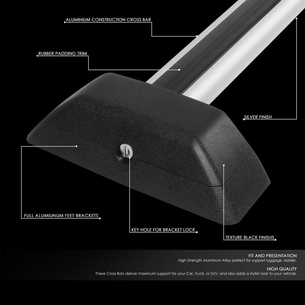 Black Top Roof Rack Crossbar Bracket For 06-10 Hummer H3