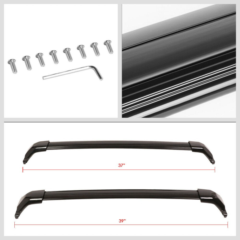 Black Top Roof Rack Crossbar Bracket For 17+ GMC Acadia