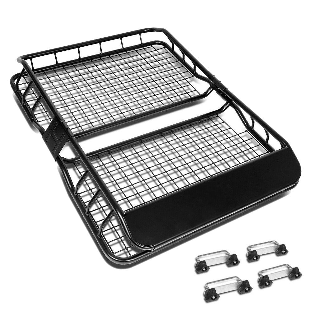 Black Top Roof Rack Luggage Baggage Basket Cargo Carrier+Wind Fairing BFC-CGCR-X6007