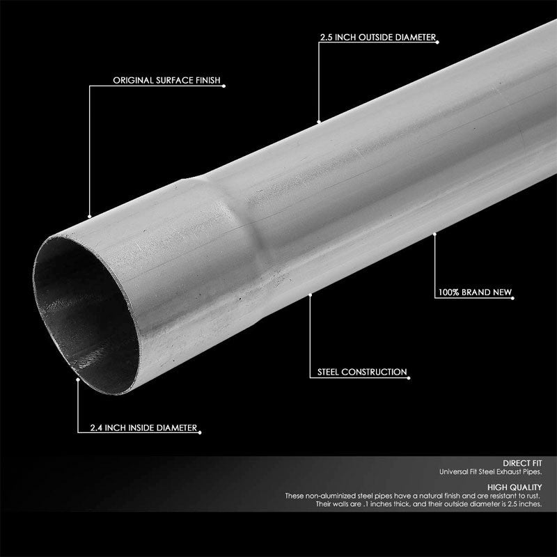 Mild Steel 16-Gauge Slip-Fit DIY Custom Mandrel 2.5" 16 Pieces Exhaust Pipe Kit-Universal Tube-BuildFastCar