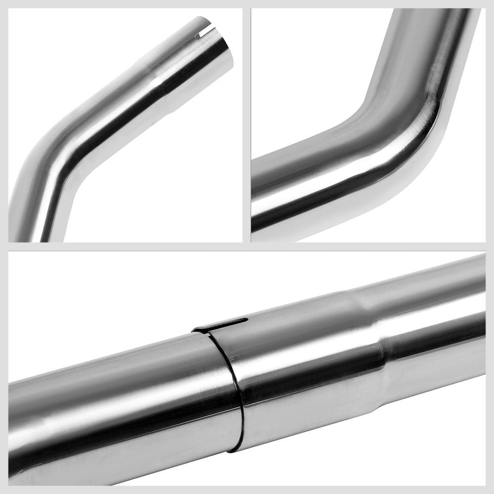Mild Steel Stainless Metallic 16Gauge 2.5" Exhaust Pipe Universal Fit DIY Custom