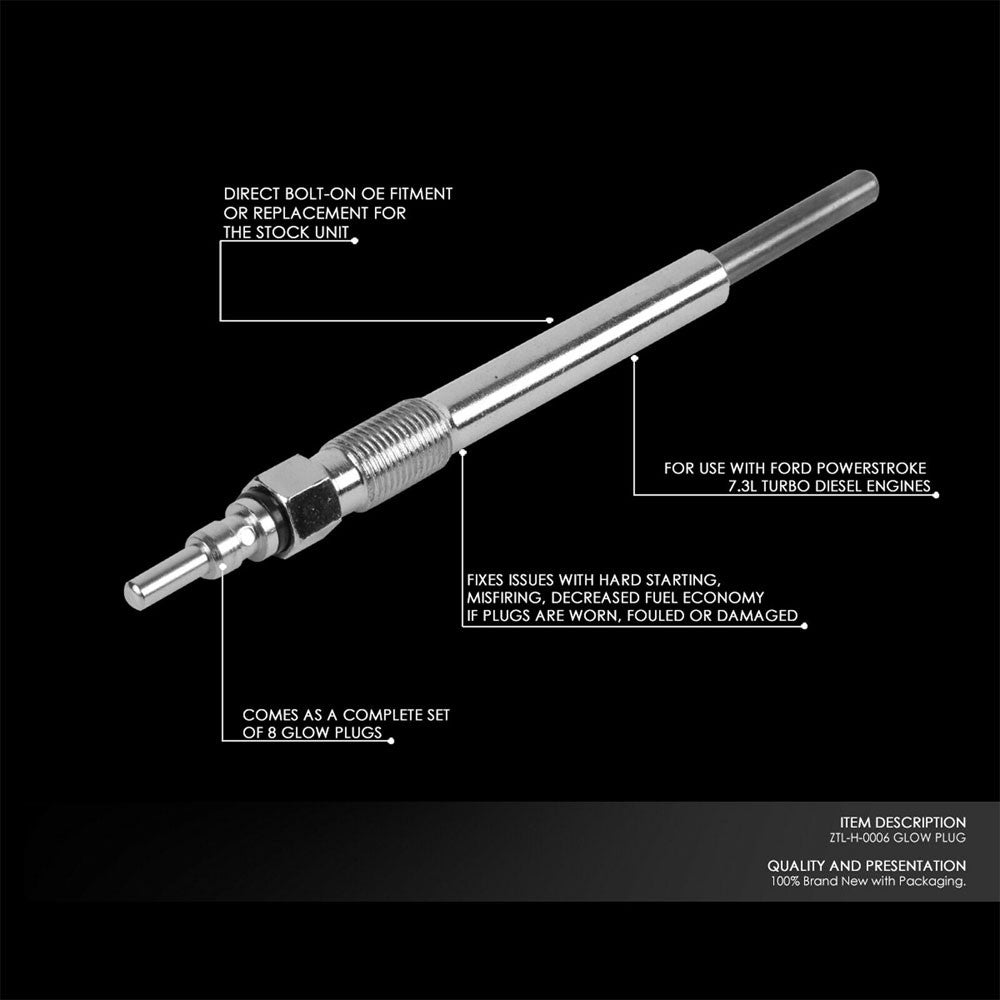 8PCS Glow Plug For 94-03 F-Series/E-Series/Econoline/Excursion 7.3L Turbo Diesel