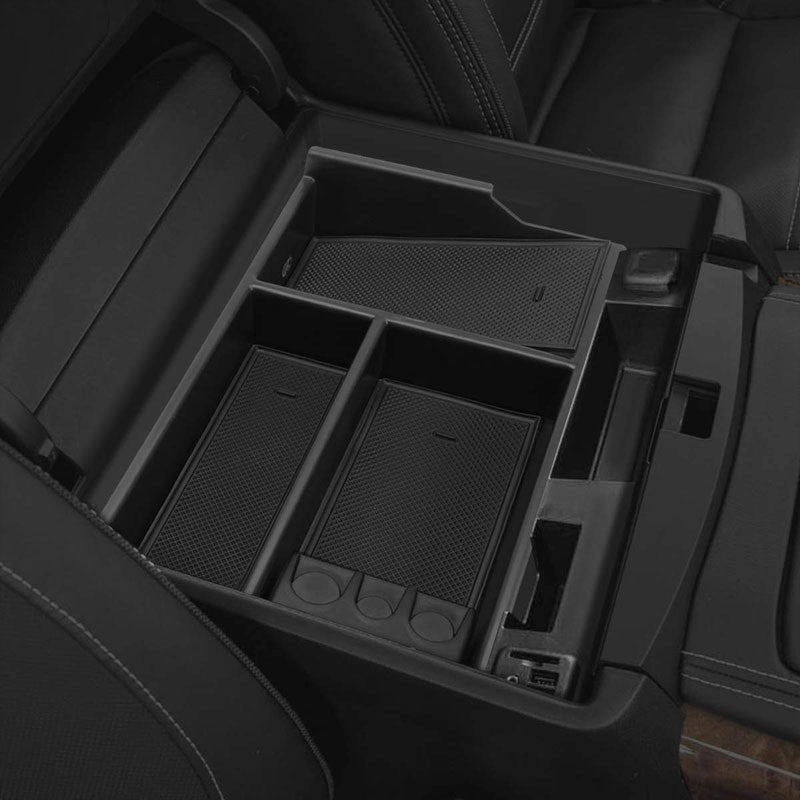 Black Center Console Organizer Coin Holder Top Tray Lid For 07-19 Toyota Tundra-Interior-BuildFastCar