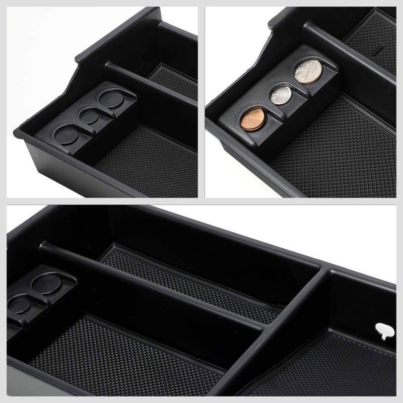 Black Center Console Organizer Coin Holder Top Tray Lid For 07-19 Toyota Tundra-Interior-BuildFastCar