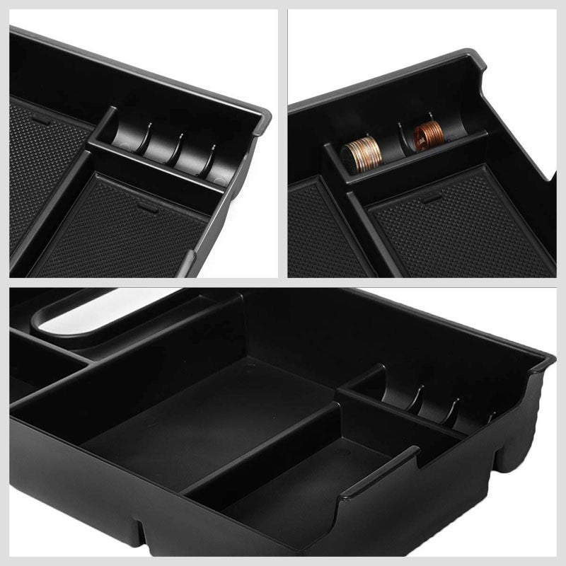 Black Center Console Storage Organizer Top Tray Lid For 07-19 Toyota Tundra DOHC-Interior-BuildFastCar