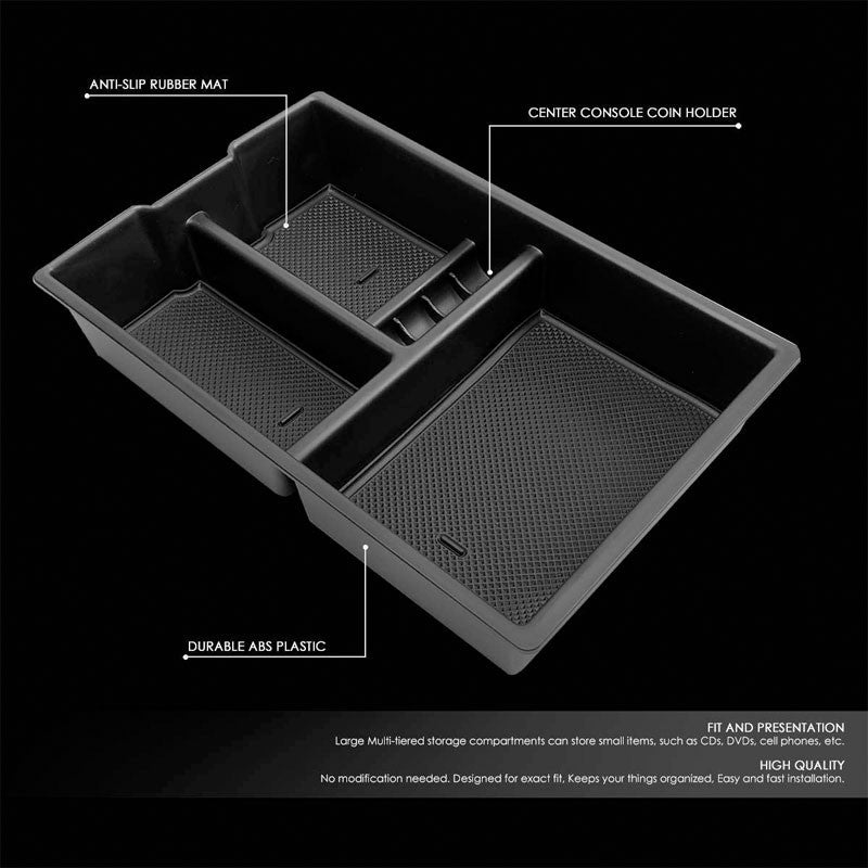 Black Center Console Storage Organizer Top Tray Lid For 09-10 Dodge Ram 1500-Interior-BuildFastCar