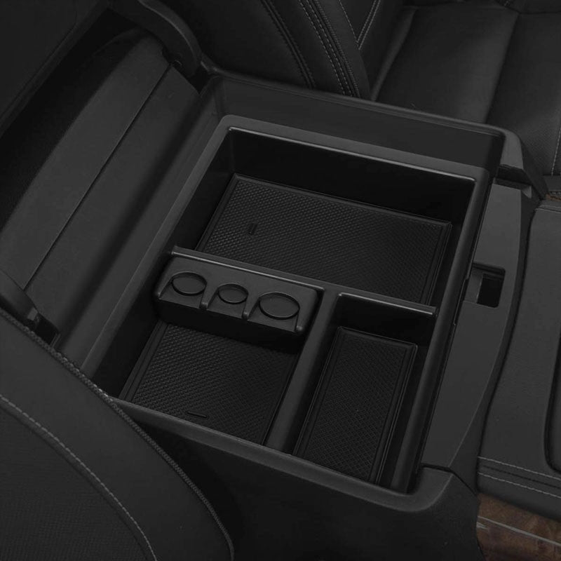 Black Center Console Organizer Coin Holder Top Tray Lid For 14-18 Silverado 1500-Interior-BuildFastCar