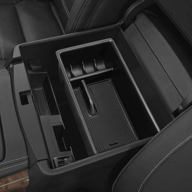 Black Center Console Storage Organizer Top Tray Lid For 16-18 Toyota Tacoma DOHC-Interior-BuildFastCar