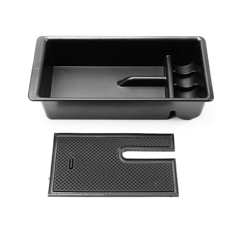 Black Center Console Storage Organizer Top Tray Lid For 16-18 Toyota Tacoma DOHC-Interior-BuildFastCar