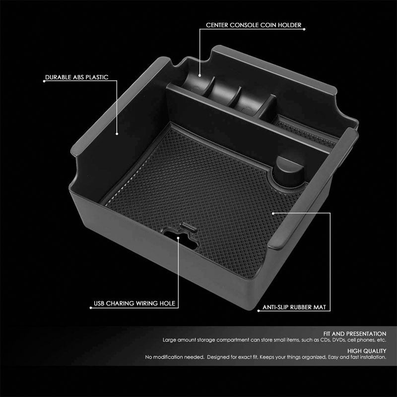 Black Center Console Storage Organizer Top Tray Lid For 16-17 Nissan Maxima 3.5L-Interior-BuildFastCar