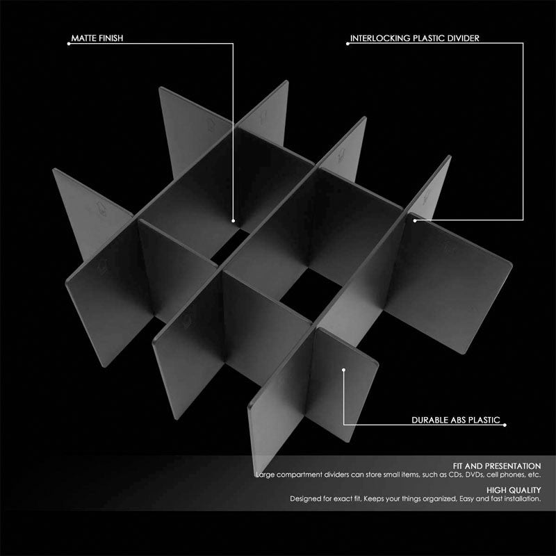 Black Center Console Storage Organizer Insert Divider For 14-19 Toyota Tundra-Interior-BuildFastCar