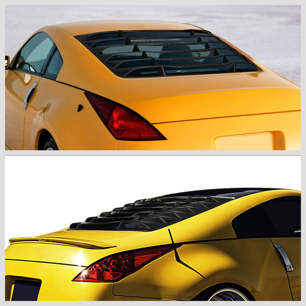 Matte Black Rear Window Vent Louver Scoop Cover For 03-08 Nissan 350Z Coupe