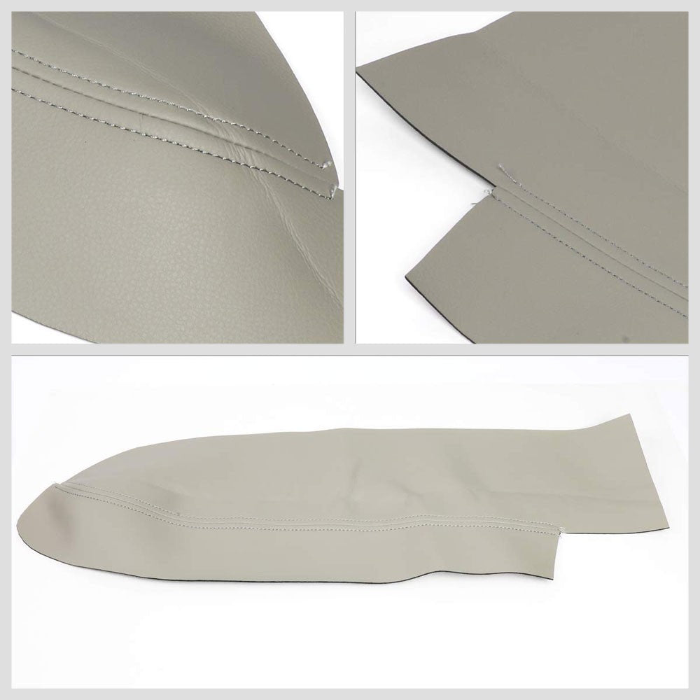 Grey Microfiber Leather Door Card Door Armrest Cover For 07-12 Honda CR-V 2.4L-Consoles & Parts-BuildFastCar