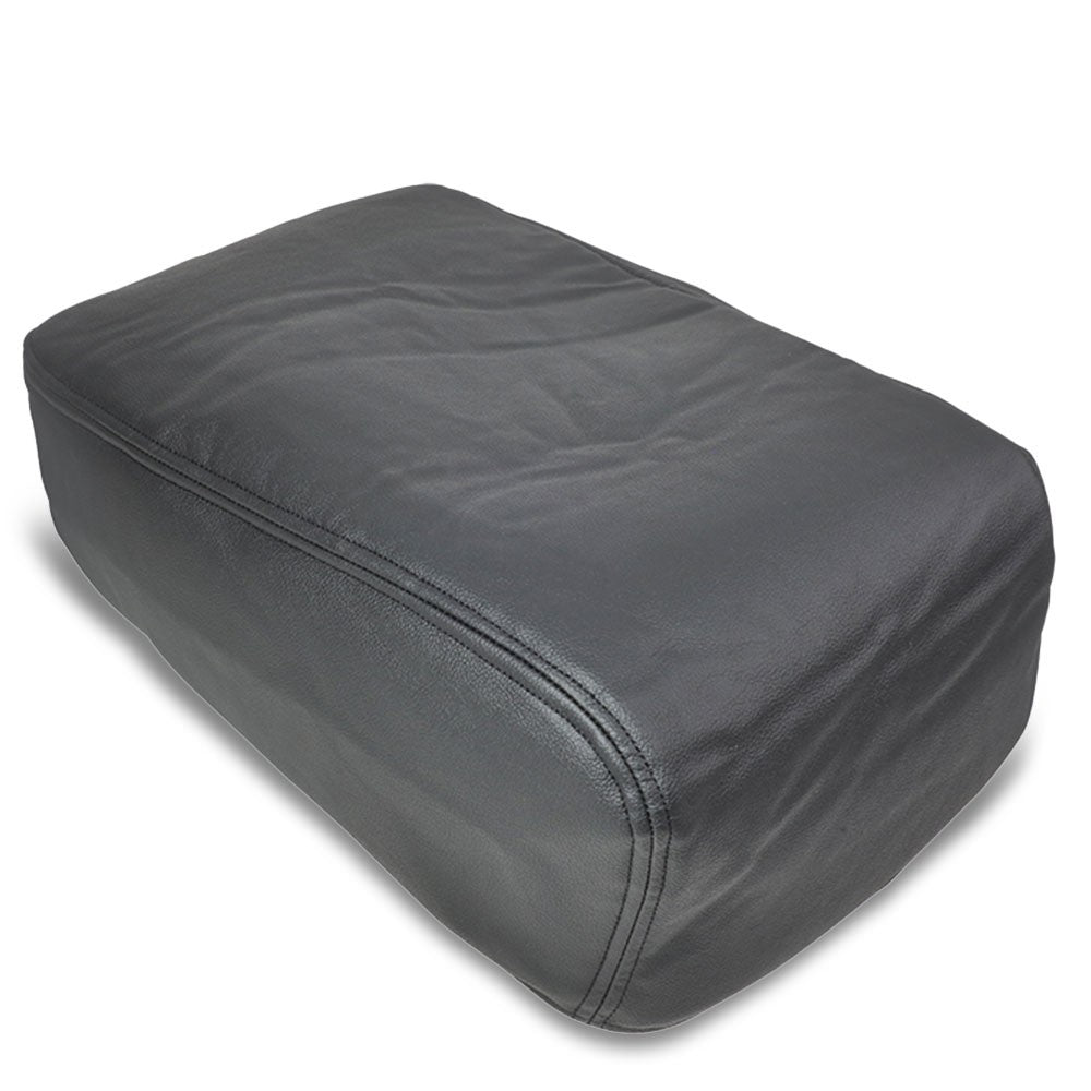 Black Leather Center Console Armrest Cover For 07-14 Silverado 1500/2500/2500 HD-Consoles & Parts-BuildFastCar