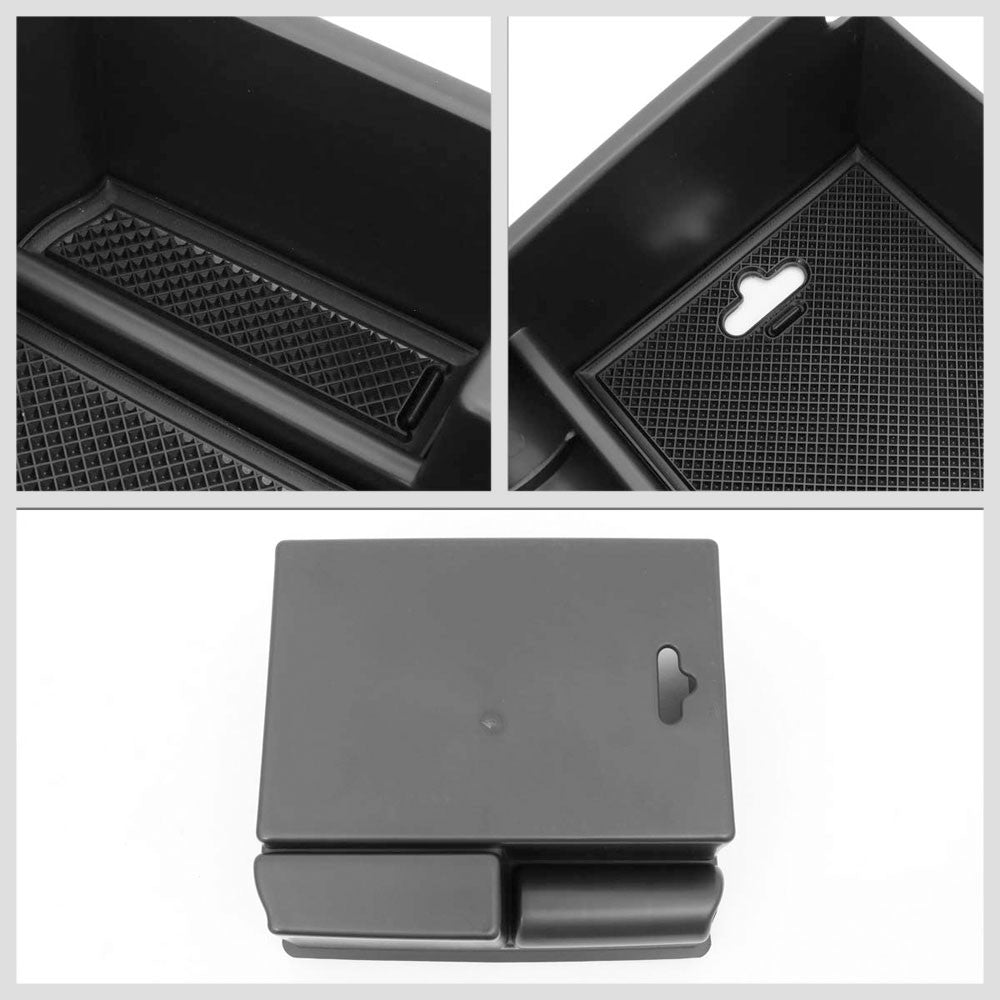 Black Plastic/Silicone OE Center Console Organizer For 16-19 Toyota Fortuner SW4-Consoles & Parts-BuildFastCar