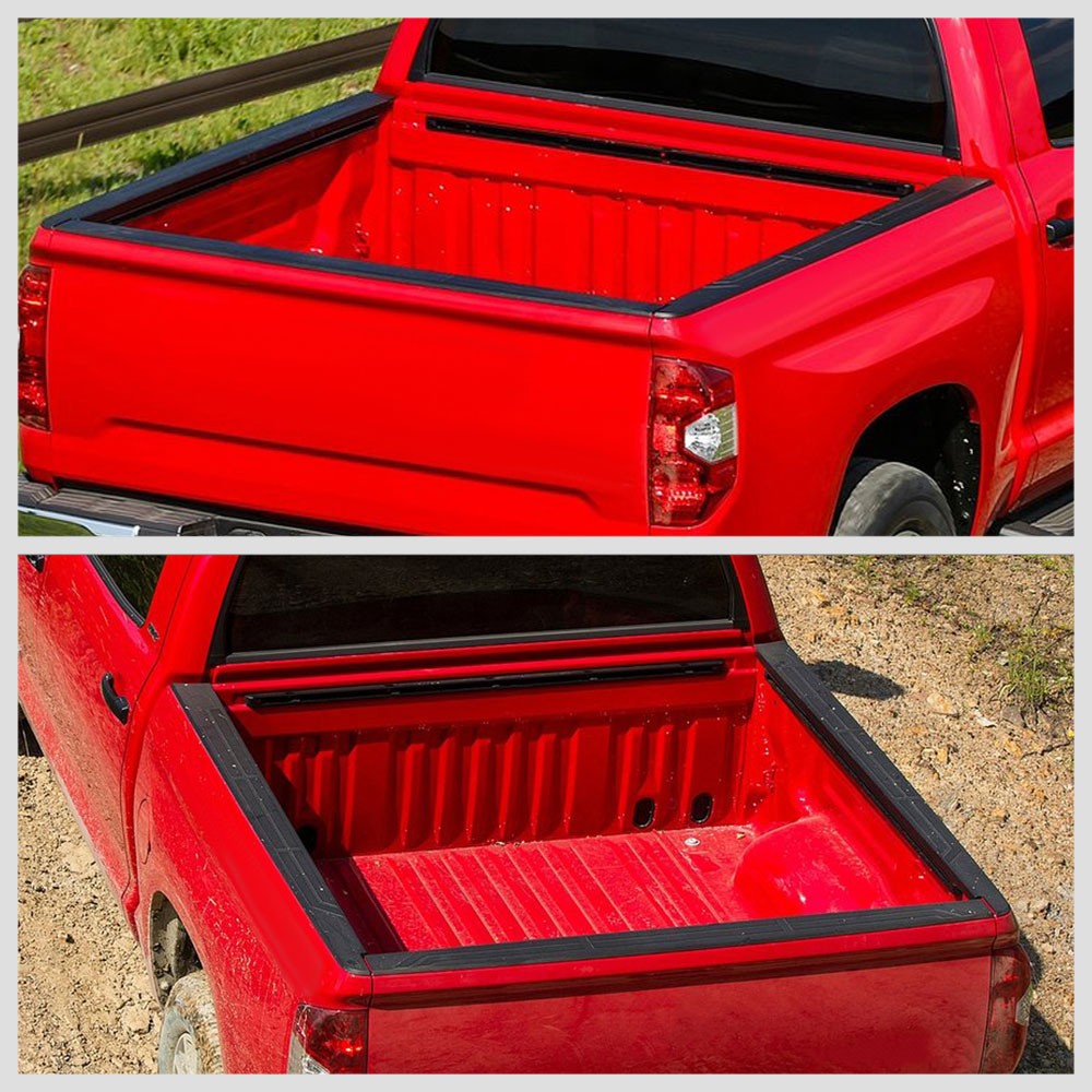Black Truck Side Bed Cap Rail Protector Cover For 14-20 Tundra w/6.5' Bed