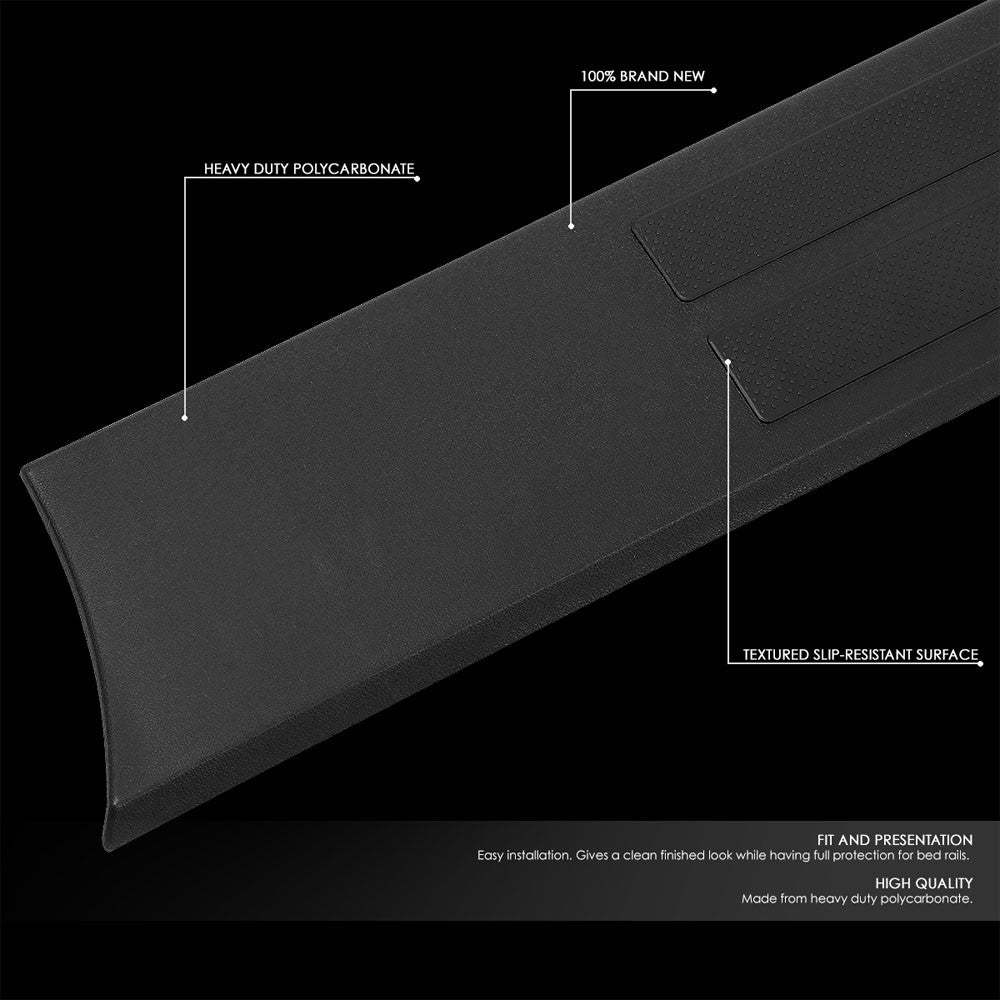 Black Truck Side Bed Cap Rail Protector Cover For 14-20 Tundra w/6.5' Bed