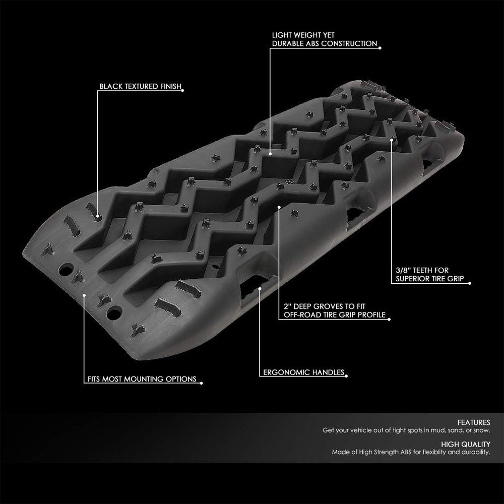 Universal Fit Black Tire Traction Recovery Track Ladder Anti Skid Board Offroad