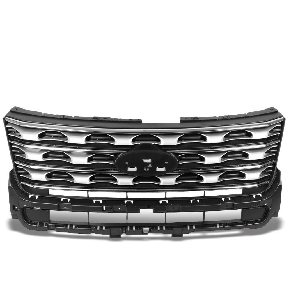 OE Style ABS Plastic Black/Gray Trim Front Front Grille For 16-17 Ford Explorer