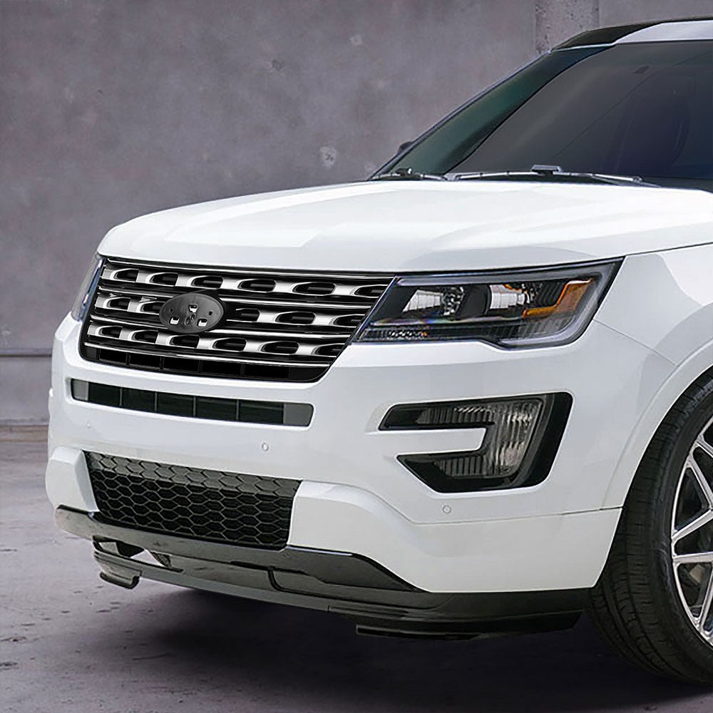 OE Style ABS Plastic Black/Gray Trim Front Front Grille For 16-17 Ford Explorer