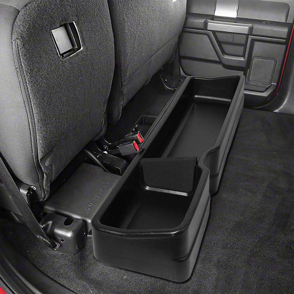 Black ABS Plastic Under Seat Cargo Storage For 15-19 F-150 2.7L/3.0L/3.5L/5.0L-Consoles & Parts-BuildFastCar