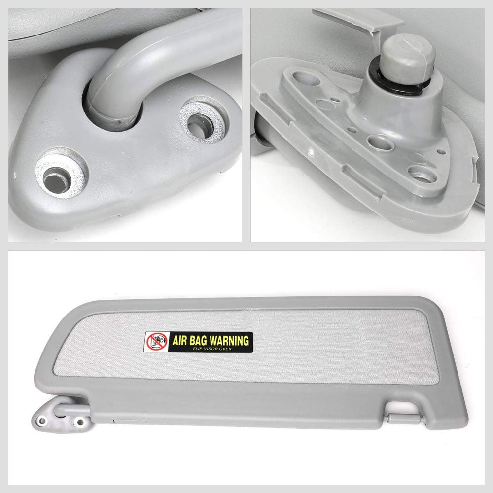 Grey Vinyl OE Factory Driver Sun Visor For 2006-2011 Honda Civic 1.3L/1.8L/2.0L-Consoles & Parts-BuildFastCar
