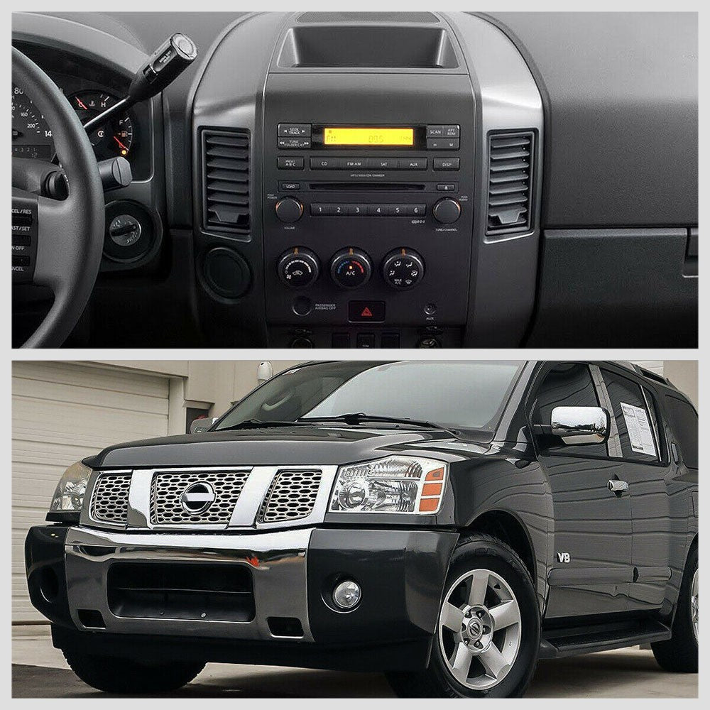 Grey OE Style Center Console Dash Radio Bezel AC Vent For 04-06 Titan w/Speaker