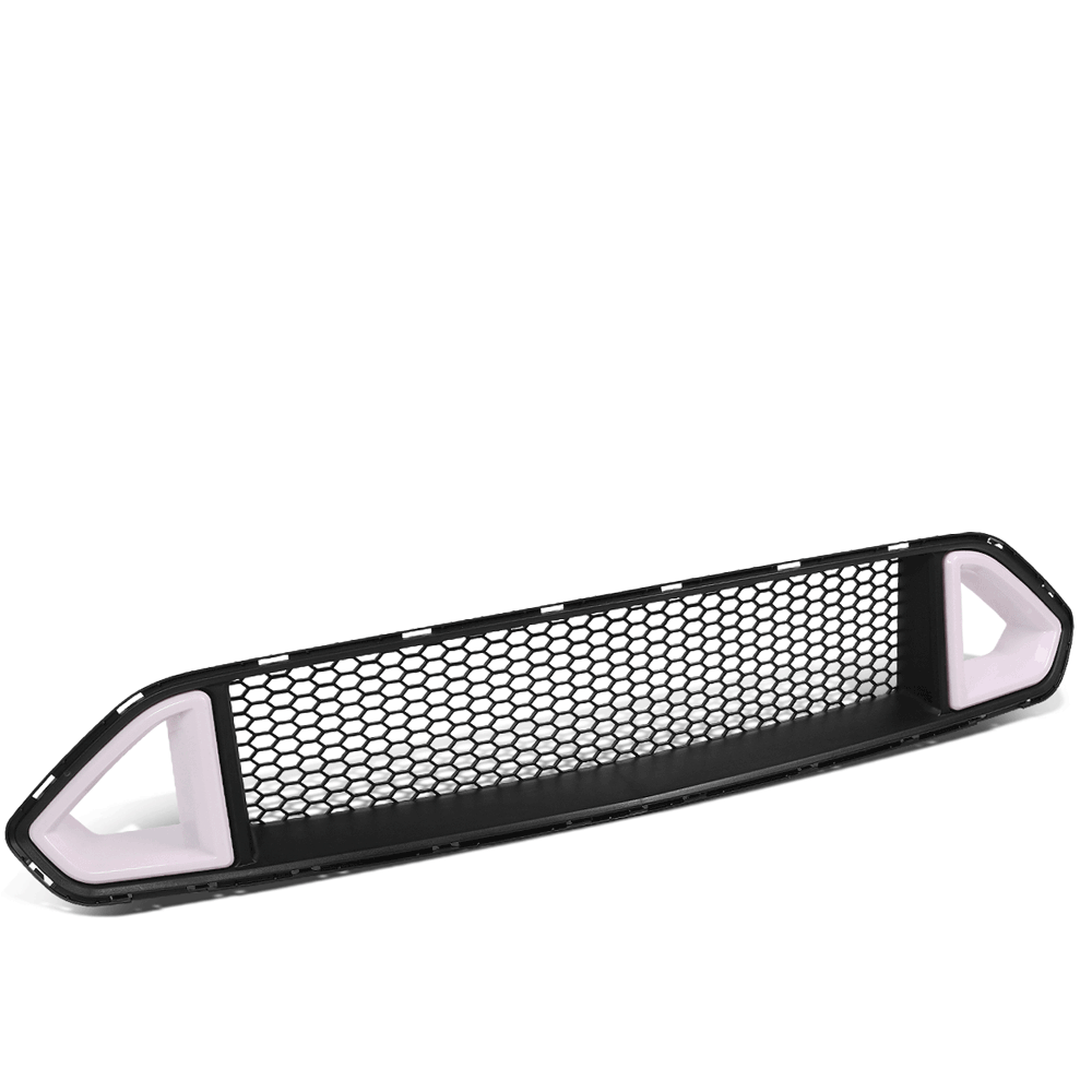 Black Matte Honeycomb Mesh / LED Triangle DRL Front Upper Grille 18-20 Ford Mustang Base/Ecoboost/GT