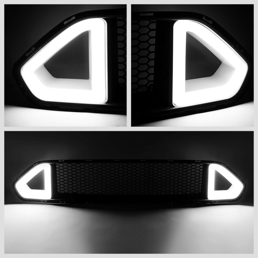 Black Honeycomb Mesh/LED DRL Front Upper Grille 18-20 Mustang BFC-FGR-TY-0149