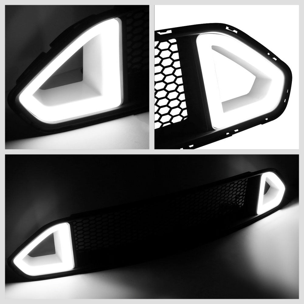 Black Honeycomb Mesh/LED DRL Front Upper Grille 18-20 Mustang BFC-FGR-TY-0149