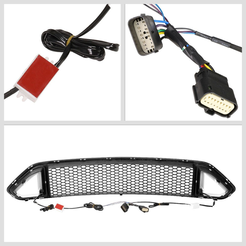 Black Honeycomb Mesh/LED DRL Front Upper Grille 18-20 Mustang BFC-FGR-TY-0149