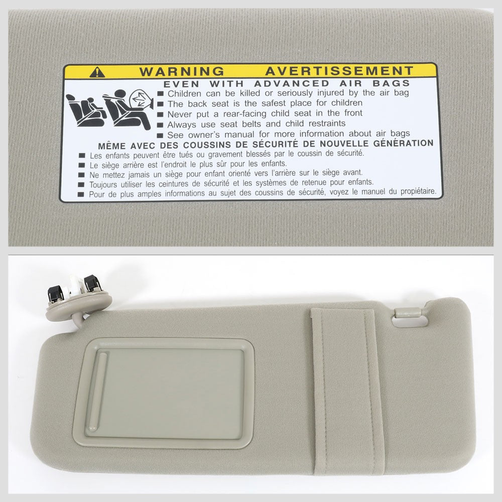 OE Style Left Driver Side Beige Sun Visor w/Vanity Light For 07-11 Toyota Camry