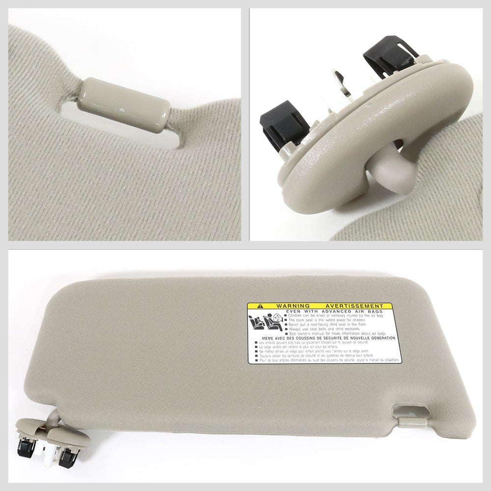 OE Style Left Driver Side Beige Sun Visor w/Vanity Light For 07-11 Toyota Camry