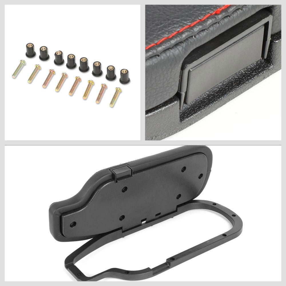 Front Blac/Red Flip Up Center Console Lid Kit Assembly For 13-20 FRS/BRZ/86 Gen1