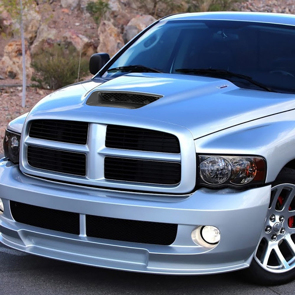Black Matte Front Diamond Mesh Hood Scoop Vent Insert For 04-05 Ram 1500 SRT-10
