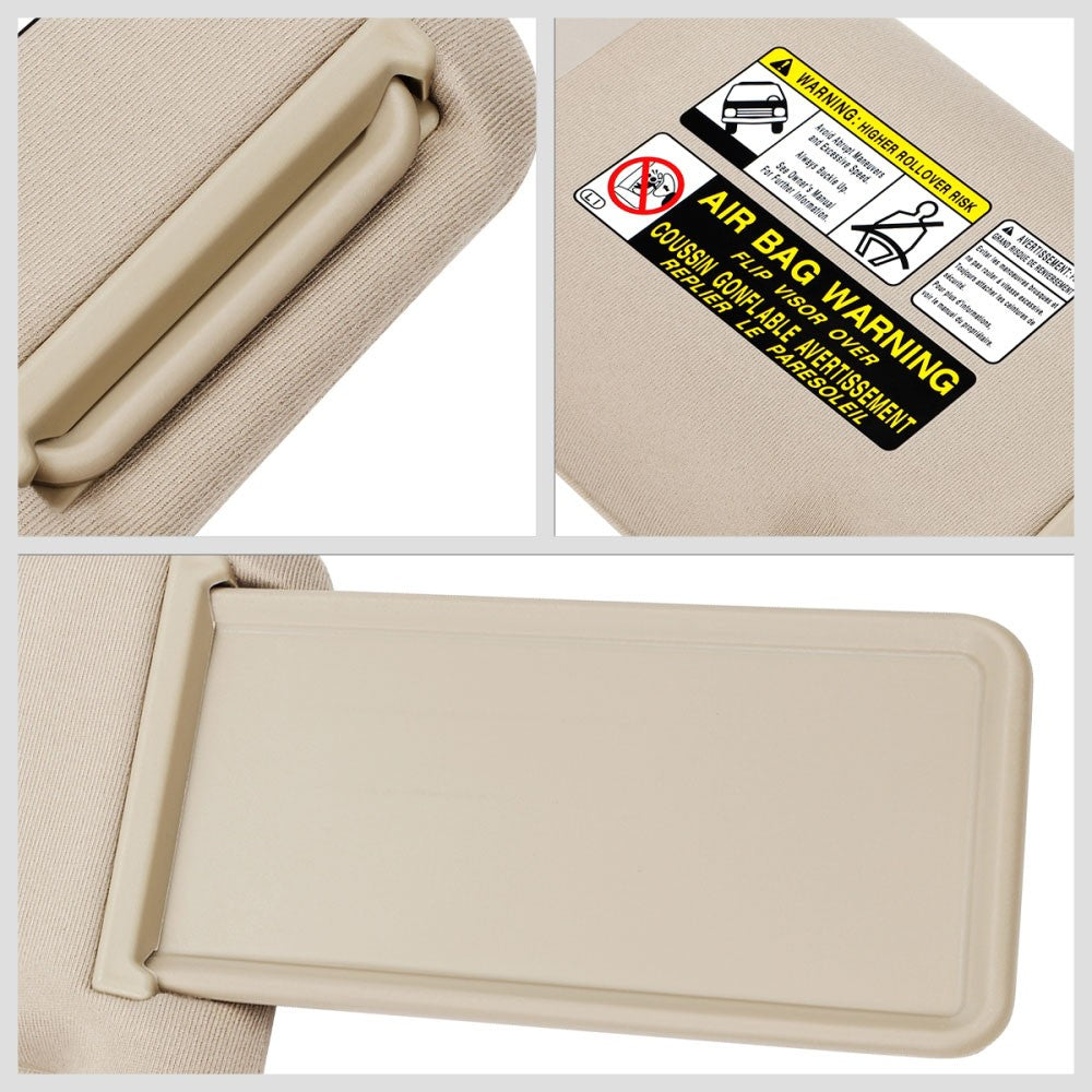 Beige Drive Side (Left) OE Style Sun Visor Sunshade For 05-15 Tacoma Double Cab
