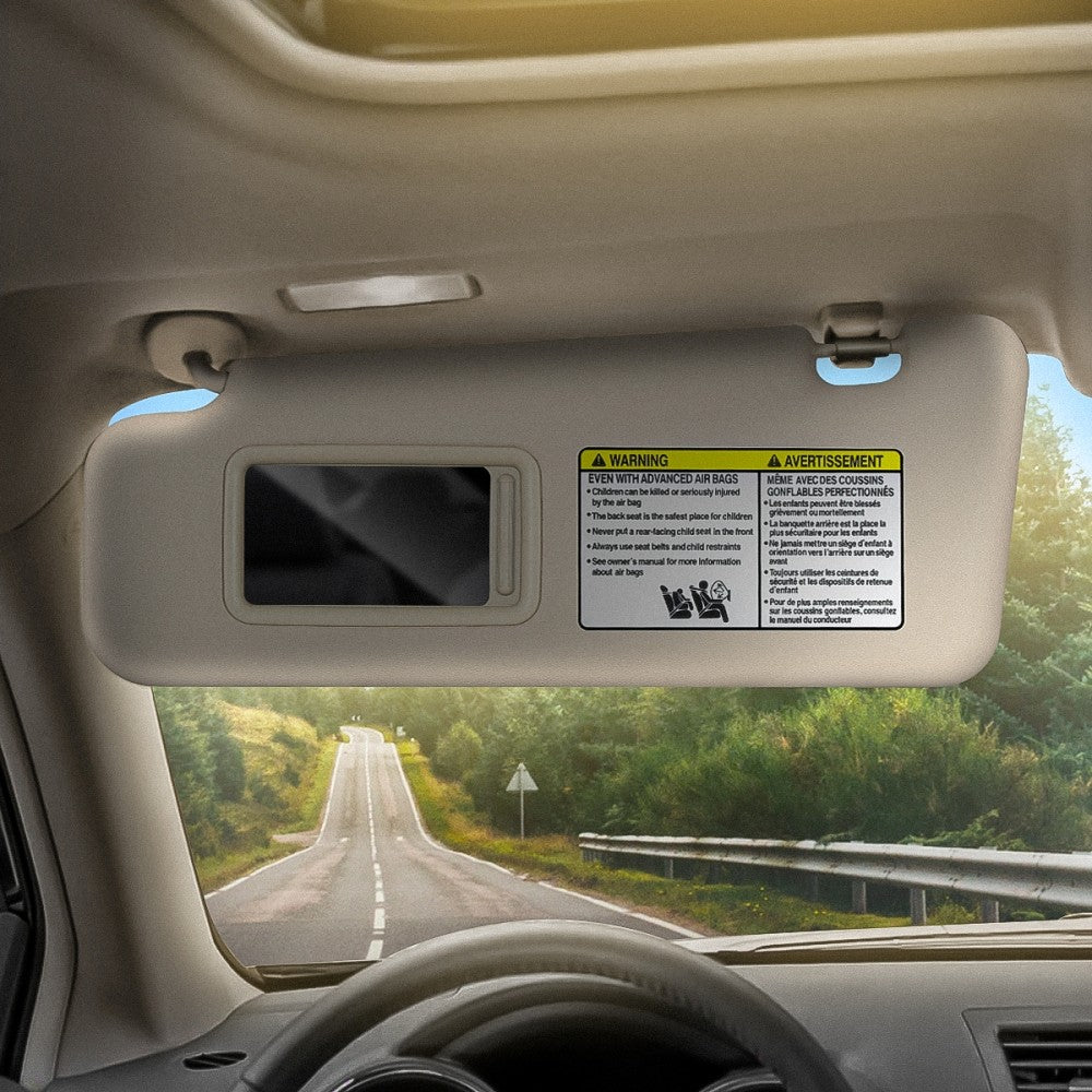 Beige Drive Side (Left) OE Sun Visor Sunshade For 08-13 Highlander (w/Visor Extension)