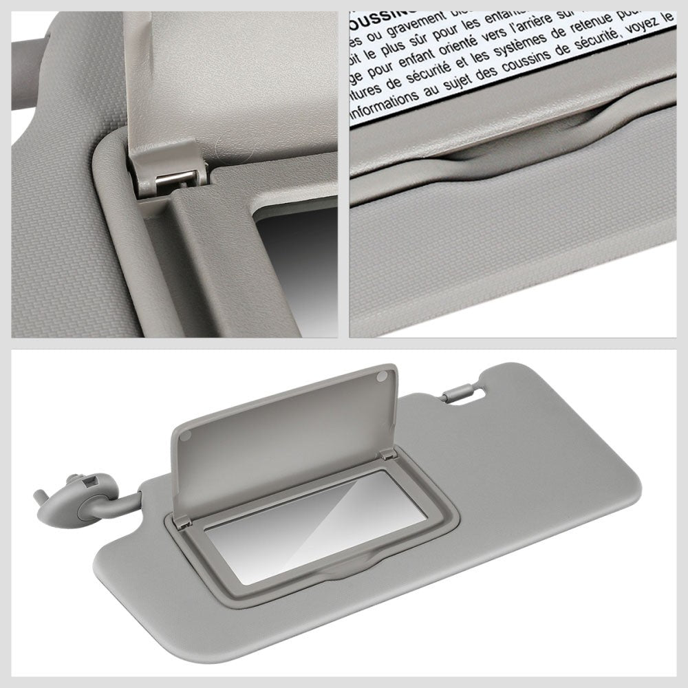Gray Drive Side (Left) OE Style Sun Visor Sunshade For 12-15 Honda Civic
