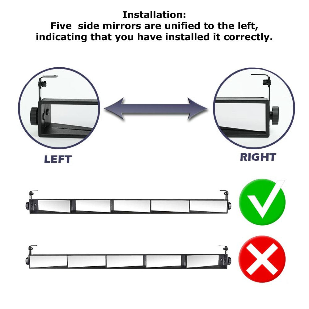 Golf Cart 5-Panel Wink Rear View Mirror Club Car EZGO Precedent Yamaha BFC-RVM-TY-0270