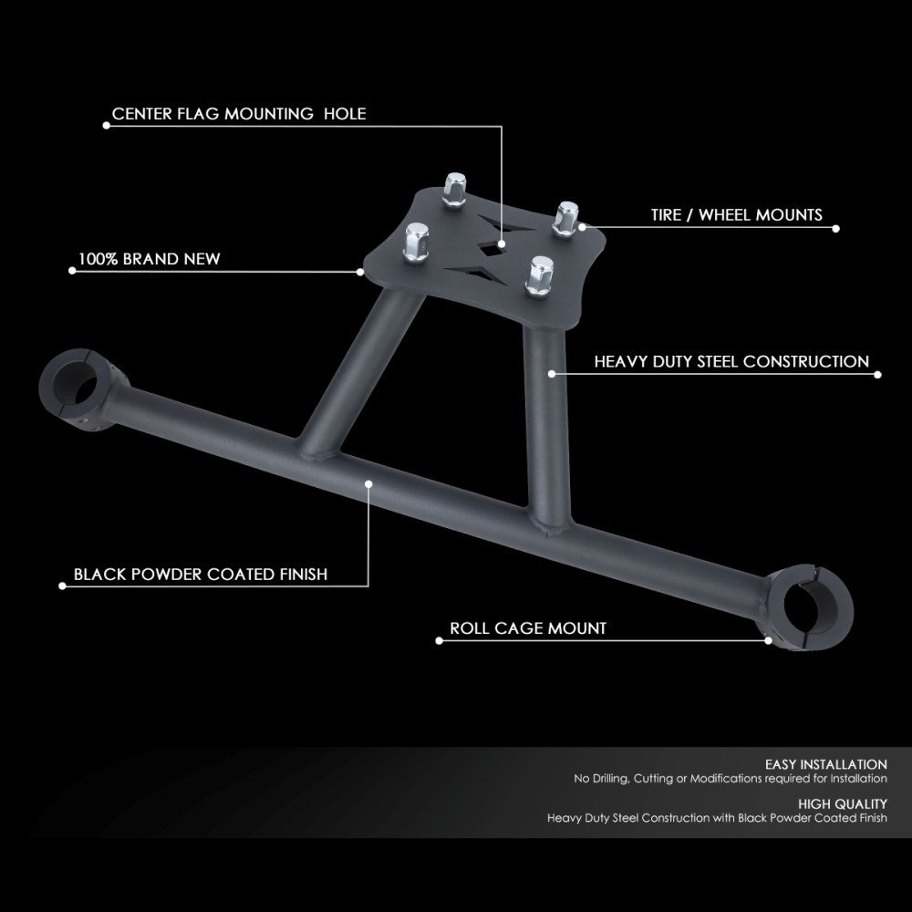 Steel Rear Low Profile Spare Tire Wheel Carrier Mount 14-19 Polaris RZR BFC-TICR-TY-0272