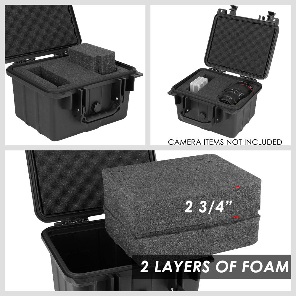 Heavy Duty IP65 Water/Dust Proof Storage Case w/Foam Insert 9.5" x 7.5" x 5.5" BFC-SCASE-TY-0274